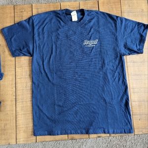 Men's Large Vintage 2000s Hanes Beefy Navy Blue Propel T-Shirt